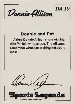 1991 K & M Sports Legends Donnie Allison #DA10 Donnie Allison Back