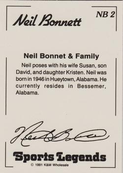 1991 K & M Sports Legends Neil Bonnett #NB2 Neil Bonnett Back