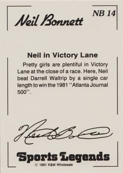 1991 K & M Sports Legends Neil Bonnett #NB14 Neil Bonnett Back