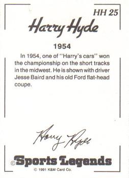 1991 K & M Sports Legends Harry Hyde #HH25 Harry Hyde / Jesse Baird Back