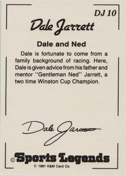 1991 K & M Sports Legends Dale Jarrett #DJ10 Dale Jarrett / Ned Jarrett Back