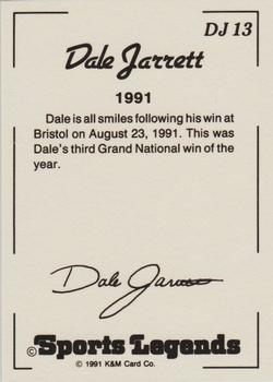 1991 K & M Sports Legends Dale Jarrett #DJ13 Dale Jarrett Back