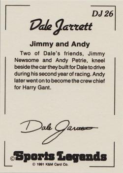 1991 K & M Sports Legends Dale Jarrett #DJ26 Dale Jarrett / Andy Petree Back