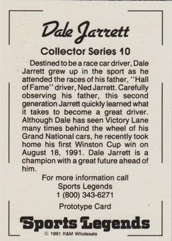 1991 K & M Sports Legends Dale Jarrett #NNO Dale Jarrett Back