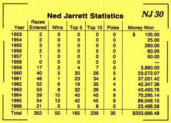1991 K & M Sports Legends Ned Jarrett #NJ30 Ned Jarrett Back