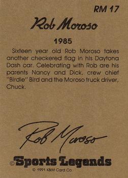 1991 K & M Sports Legends Rob Moroso #RM17 Rob Moroso and crew Back