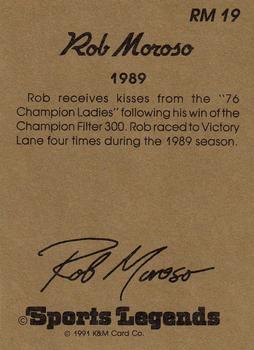 1991 K & M Sports Legends Rob Moroso #RM19 Rob Moroso Back