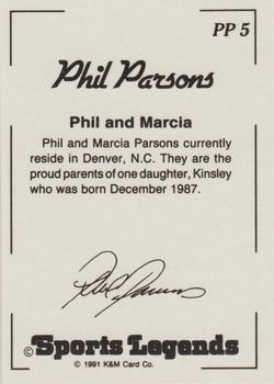 1991 K & M Sports Legends Phil Parsons #PP5 Phil Parsons Back