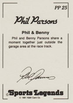 1991 K & M Sports Legends Phil Parsons #PP25 Phil Parsons / Benny Parsons Back