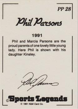 1991 K & M Sports Legends Phil Parsons #PP28 Phil Parsons Back