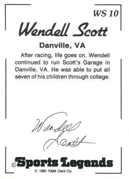1991 K & M Sports Legends Wendell Scott #WS10 Wendell Scott Back