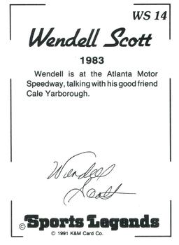 1991 K & M Sports Legends Wendell Scott #WS14 Wendell Scott / Cale Yarborough Back