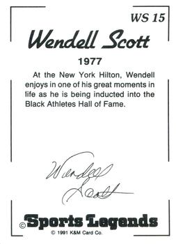 1991 K & M Sports Legends Wendell Scott #WS15 Wendell Scott Back