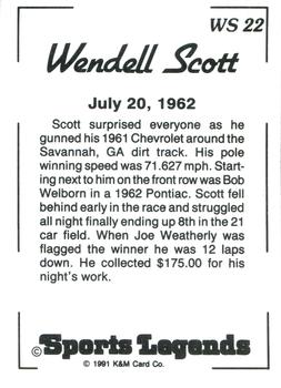 1991 K & M Sports Legends Wendell Scott #WS22 Wendell Scott Back