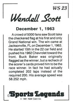 1991 K & M Sports Legends Wendell Scott #WS23 Wendell Scott Back