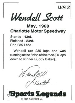 1991 K & M Sports Legends Wendell Scott #WS2 Wendell Scott's Car Back