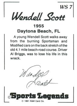 1991 K & M Sports Legends Wendell Scott #WS7 Wendell Scott Back