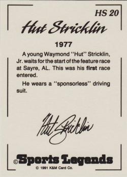 1991 K & M Sports Legends Hut Stricklin #HS20 Hut Stricklin Back