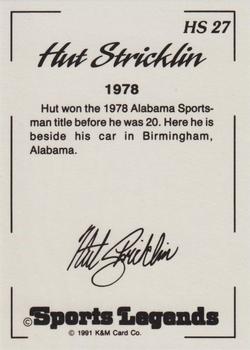 1991 K & M Sports Legends Hut Stricklin #HS27 Hut Stricklin Back