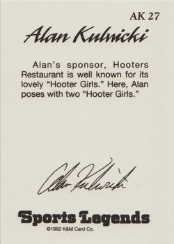 1992 K & M Sports Legends Alan Kulwicki #AK27 Alan Kulwicki Back