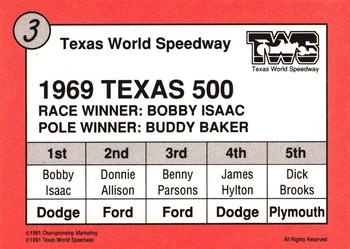 1991 Texas World Speedway #3 Bobby Isaac Back