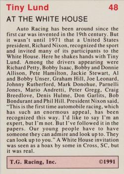1991 TG Racing Tiny Lund #48 President Nixon Back