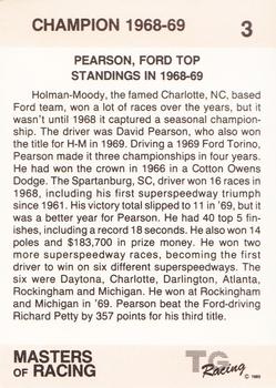 1991 TG Racing David Pearson #3 David Pearson Back