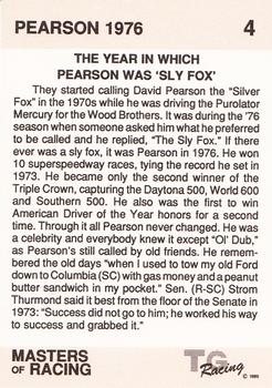 1991 TG Racing David Pearson #4 David Pearson Back