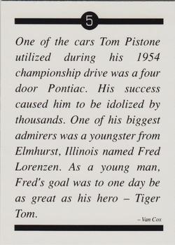 1991 If It's Racing Tiger Tom Pistone #5 Tom Pistone Back