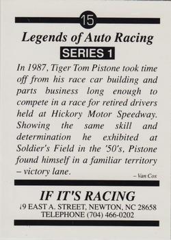 1991 If It's Racing Tiger Tom Pistone #15 Tom Pistone Back