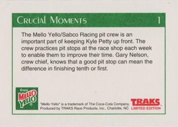 1991 Traks Mello Yello Kyle Petty #1 Crucial Moments Back
