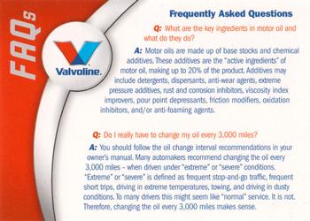 2007 Valvoline Racing #NNO FAQs 1 Front