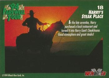 1994 Wheels Harry Gant #18 Harry's Steak Place Back