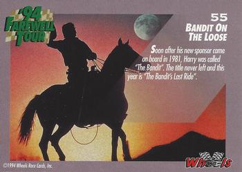1994 Wheels Harry Gant #55 Bandit On The Loose Back