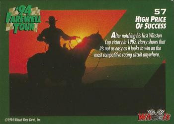 1994 Wheels Harry Gant #57 High Price Of Success Back
