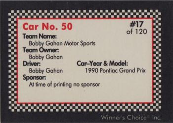 1991 Winner's Choice New England #17 Bobby Gahan's Car Back