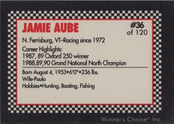 1991 Winner's Choice New England #36 Jamie Aube Back
