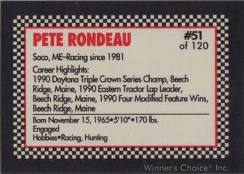 1991 Winner's Choice New England #51 Pete Rondeau Back