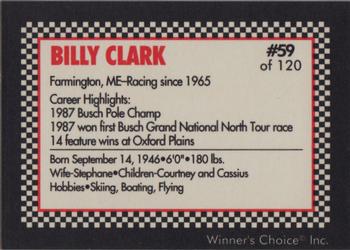 1991 Winner's Choice New England #59 Billy Clark Back