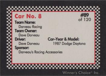 1991 Winner's Choice New England #89 Dave Darveau's Car Back