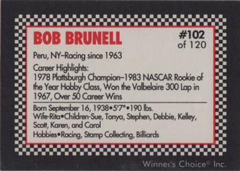 1991 Winner's Choice New England #102 Bob Brunell Back