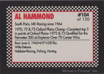 1991 Winner's Choice New England #104 Al Hammond Back