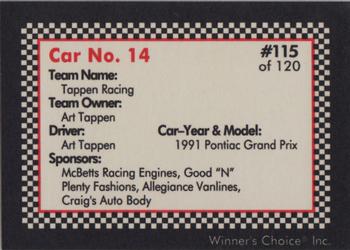 1991 Winner's Choice New England #115 Art Tappen's Car Back