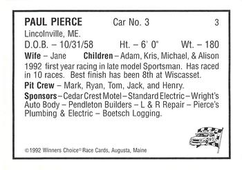 1992 Winner's Choice Mainiac #3 Paul Pierce Back