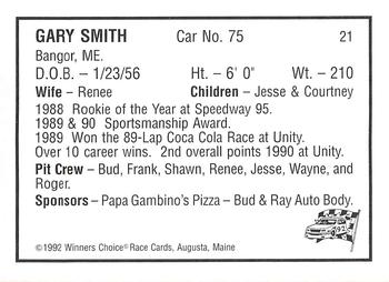 1992 Winner's Choice Mainiac #21 Gary Smith Back