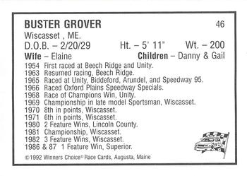 1992 Winner's Choice Mainiac #46 Buster Grover Back
