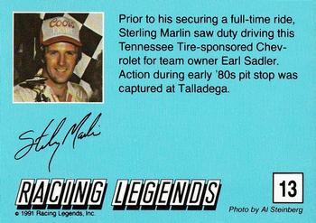 1991 Racing Legends Sterling Marlin #13 Sterling Marlin's car Back