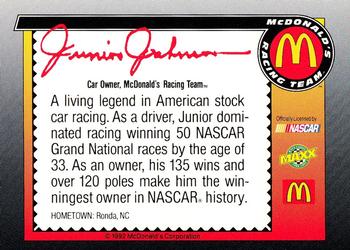 1992 Maxx McDonald's Racing Team Debut #NNO Junior Johnson Back