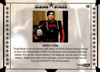 2013 Press Pass Total Memorabilia #48 Nicole Lyons Back