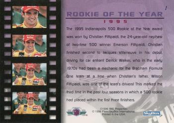 1996 SkyBox Indy 500 #1 Christian Fittipaldi Back